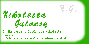 nikoletta gulacsy business card